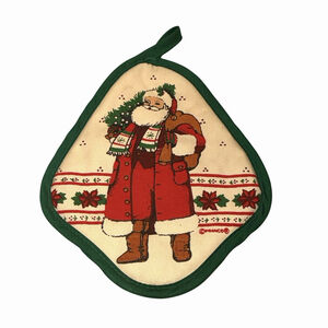 Vintage Franco Quilted Pot Holder Santa Clause Christmas Holiday